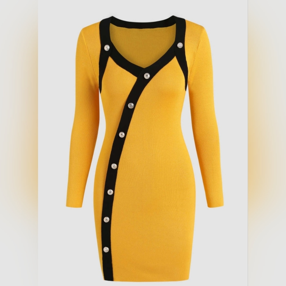 Vintage Long Sleeve Mini Dress